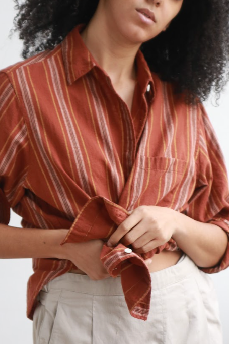 4Worn Work Shirt in Brushed Cotton (Japanese Deadstock) by 4 in Shirts & Tops