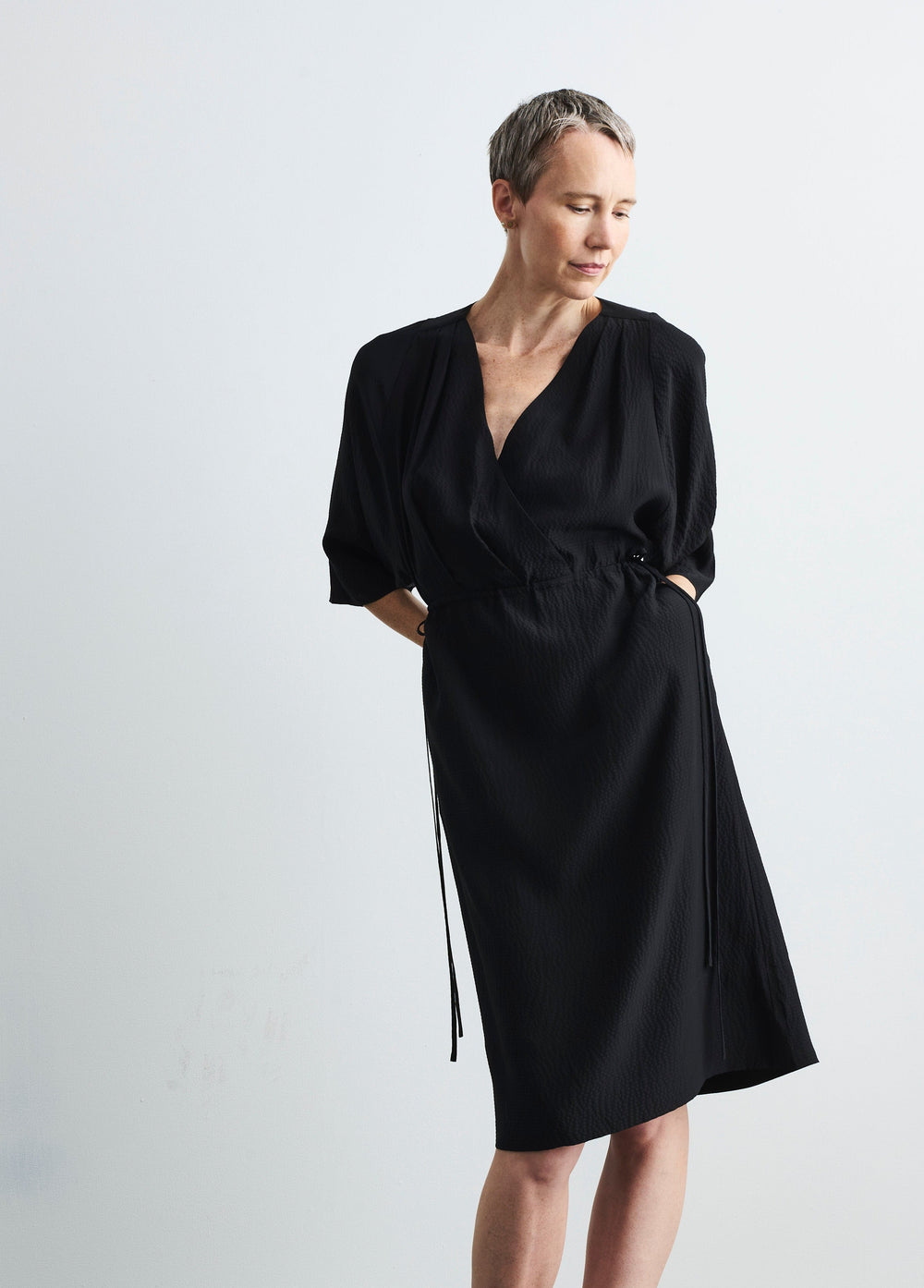 four objects black silk dress sustainable ethical fashion