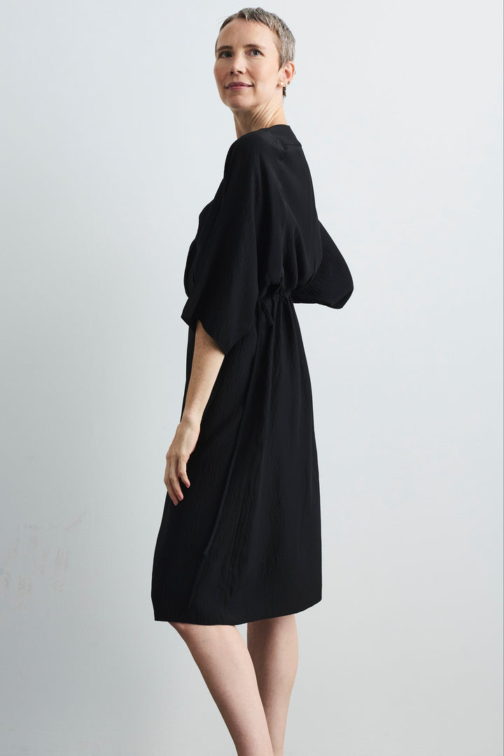 four objects black silk dress sustainable