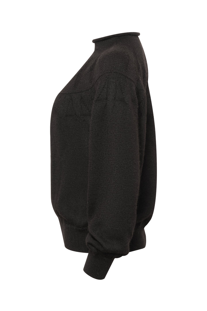 Undyed Black Alpaca Fair Isle