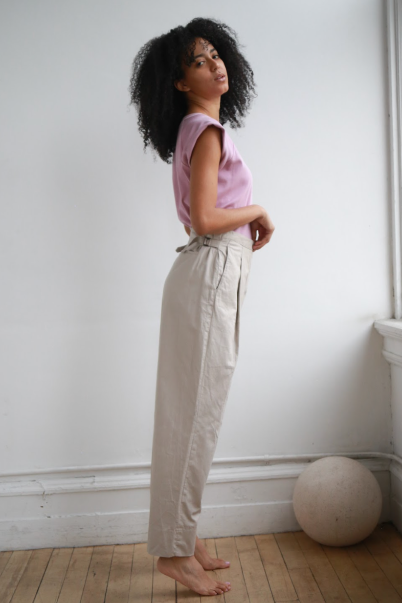 FOUR OBJECTS COCHINEAL BFT LINEN TROUSER SIDE VIEW