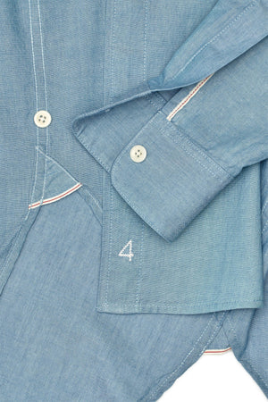 WORK SHIRT v1 Japanese Indigo Organic Cotton Chambray by 4 in Shirts & Tops