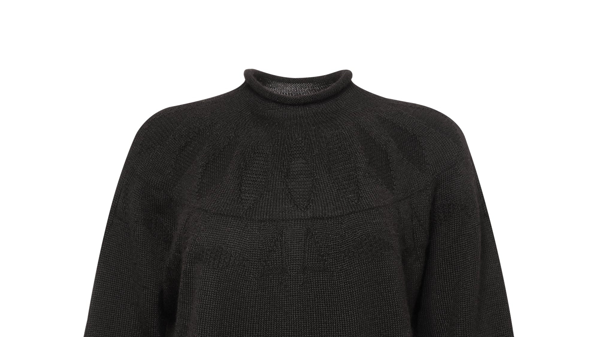 undyed black alpaca fair isle sweater four objects