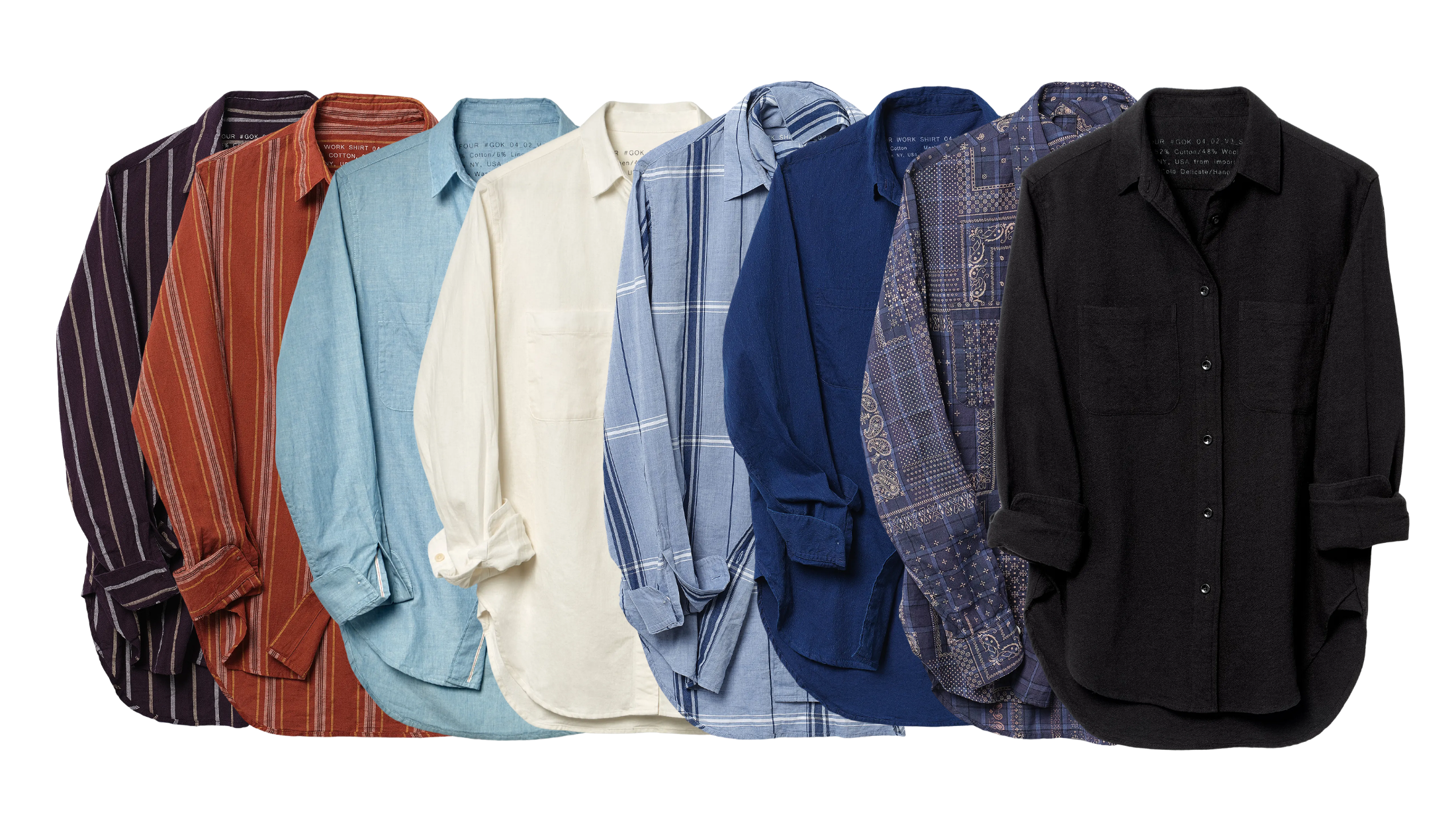 four objects work shirts organic cotton rws wool japanese cloth