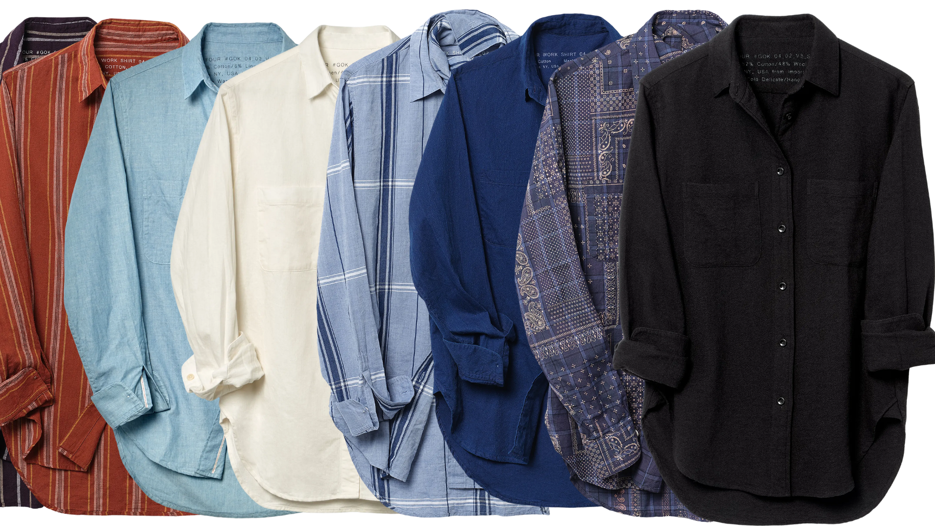 four objects work shirts organic cotton rws wool japanese cloth